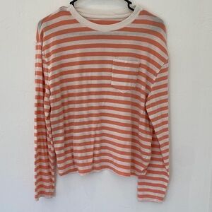 A New Day Orange and White Striped Top